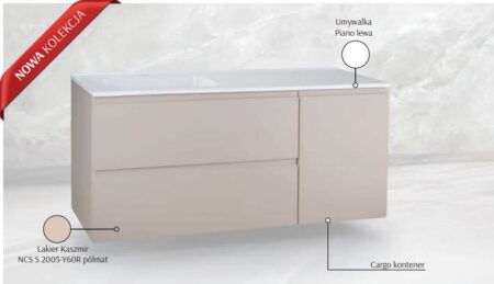 Szafka pod umywalkę Piano Kaszmir wisząca – mebel łazienkowy Widax